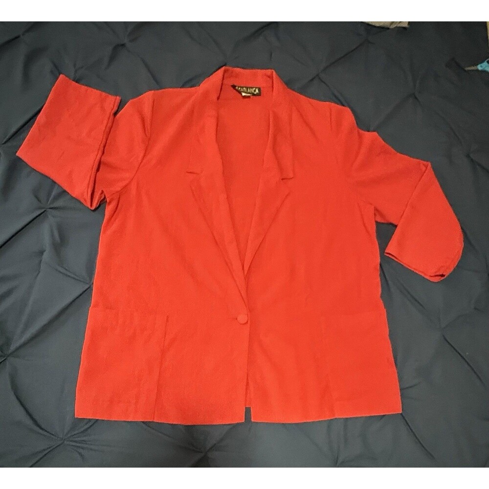 Casablanca Women's Blazer Jacket Size 18 Red Unlined Oversized